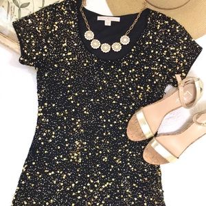 Boston Proper Cap Sleeve Sequined Dress